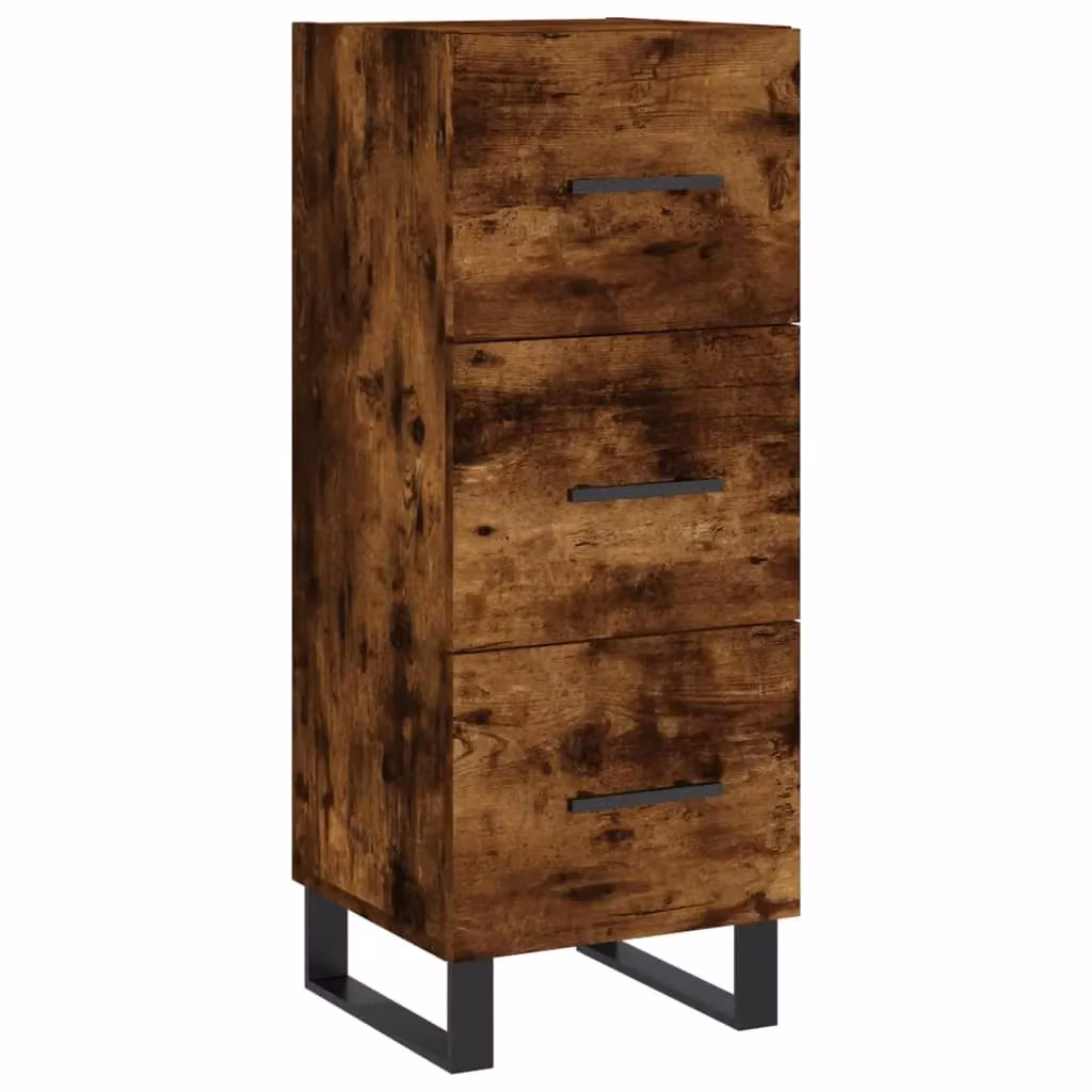 Berkfield Home Modern Smoked Oak Sideboard in Brown, W/D/H: 34.5 x 34.5 x 90 cm – 2