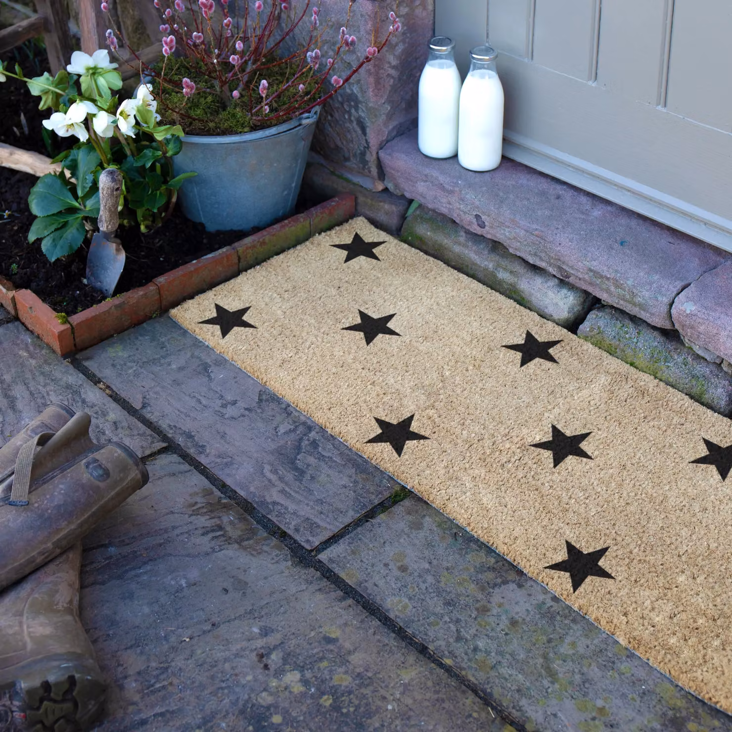 Artsy Mats Multi Stars Patio Doormat in Beige, W/D/H: 120 x 40 x 1 cm – 2