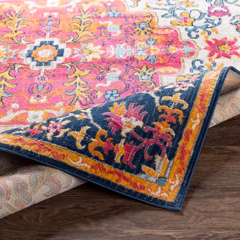 Livabliss Floransa Vintage Boho Living Room Rug, Pink Multicolour, W: 160 cm, D: 215 cm – 3