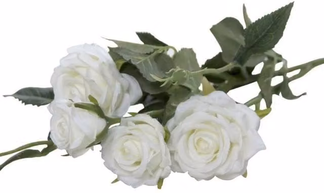 KDMD Camelot Garden Rose Spray in Ivory White, 2 Pack