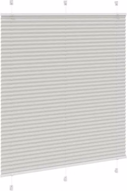 Berkfield Home Single Pleat Fabric Blind in Light Grey, W: 115 cm, H: 100 cm