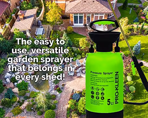 Pro-Kleen Manual Pressure Sprayer with Brass Lance, 5L, Black or Green – 5
