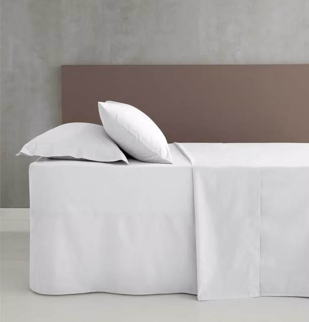Catherine Lansfield Easy Iron Percale Weave Flat Sheet in White