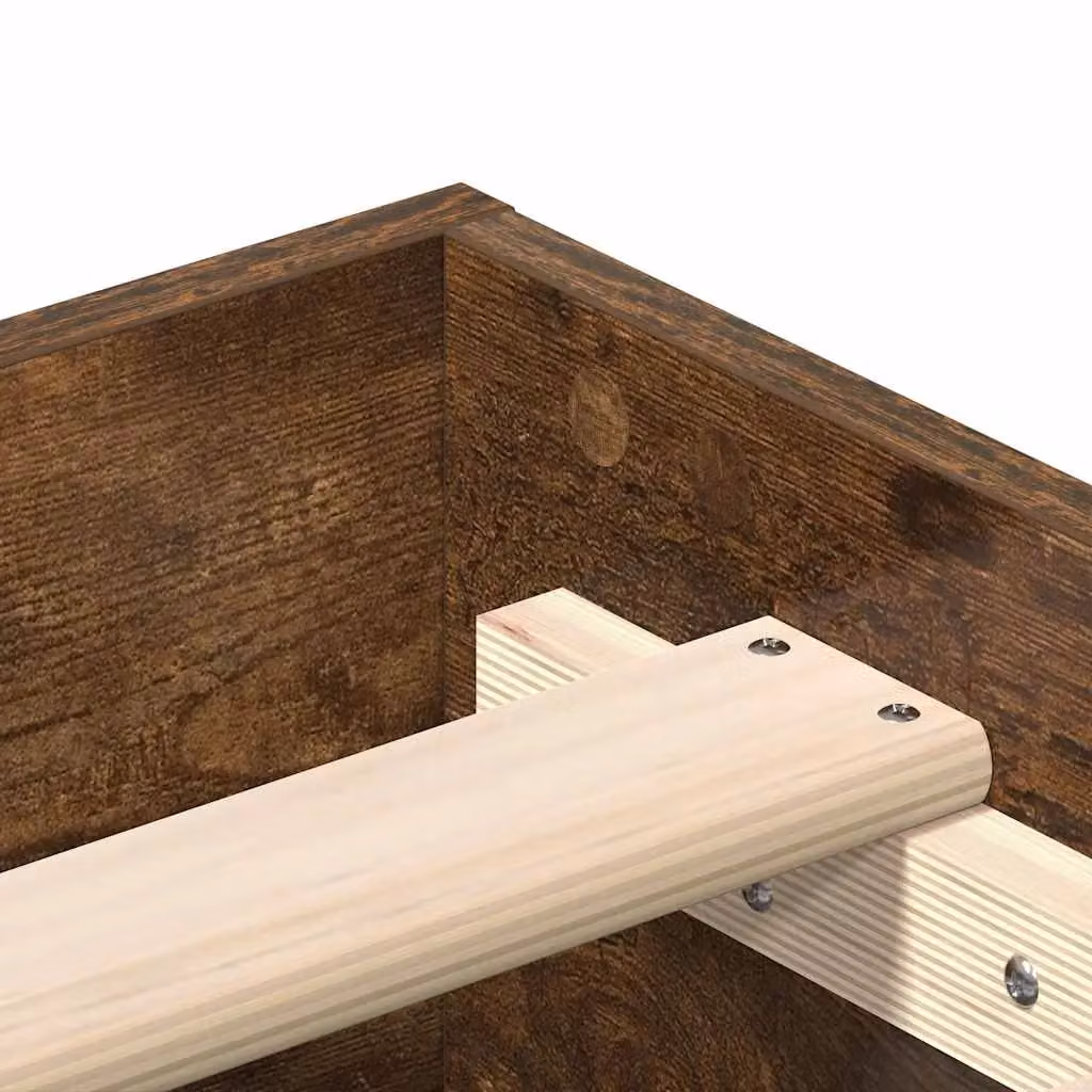 Berkfield Home Single Bed Frame in Smoked Oak Brown, W/D/H: 90 x 190 cm – 3