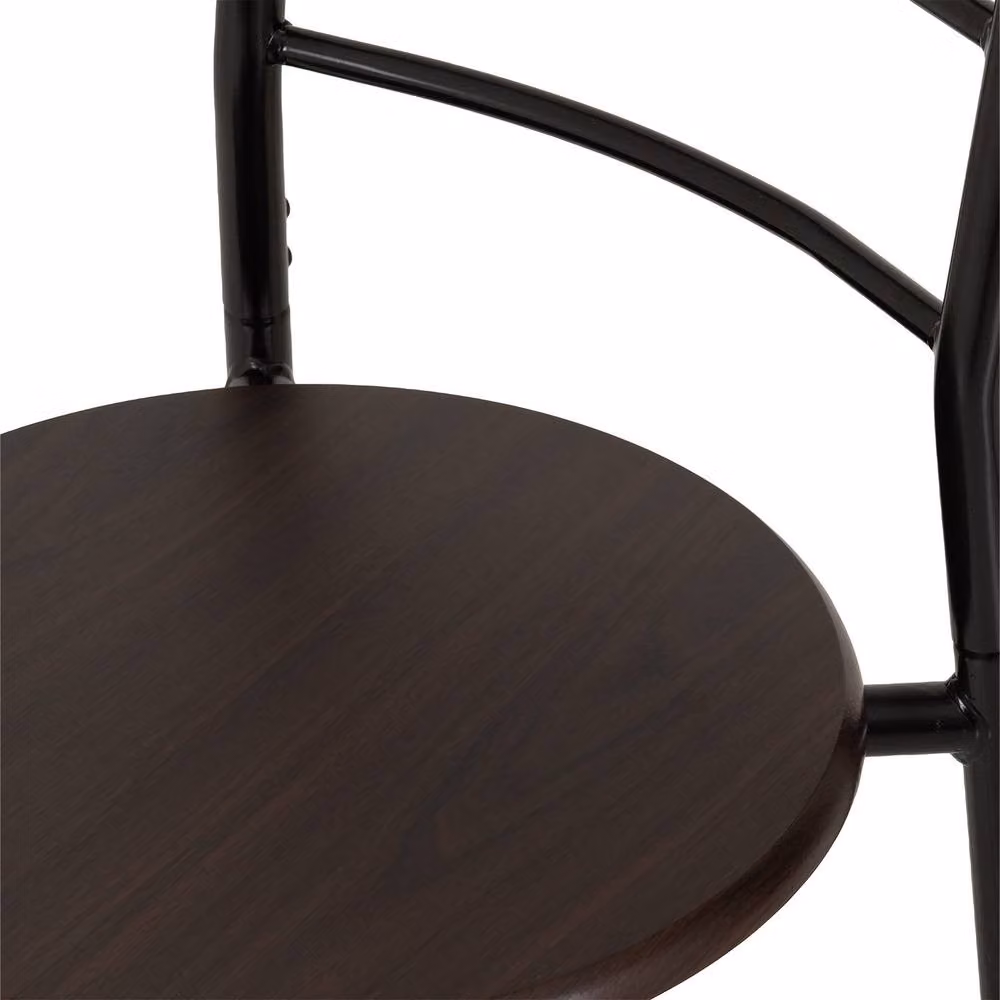 Seconique Derry Modern Oval Dining Set in Black and Walnut – 4