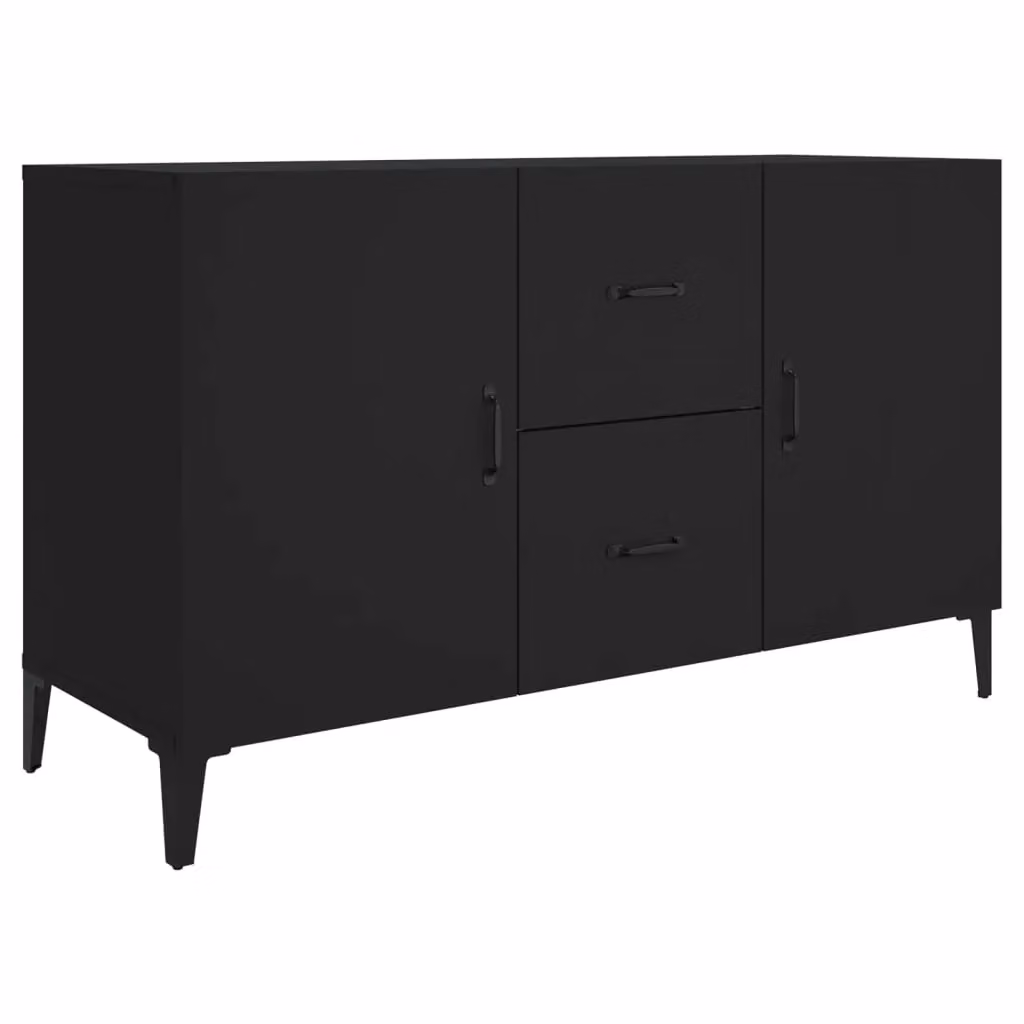 Berkfield Home Black Matt Classic Sideboard in MDF, W/D/H: 100 x 36 x 60 cm – 2
