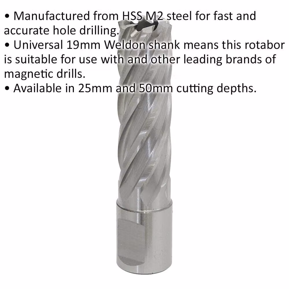 Loops M2 Steel Annular Metal Core Drill Bit 18mm Diameter x 50mm Depth with 19mm Shank in Silver – 2