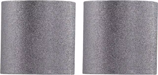 First Choice Lighting Set of 2 Silver and Grey Glitter Round Table Lamp Shades, Diameter: 15 cm – 1