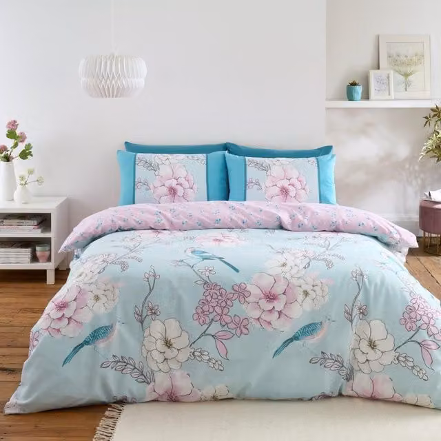 GAVENO CAVAILIA Gabby Blue Floral Printed Duvet Cover, King Size