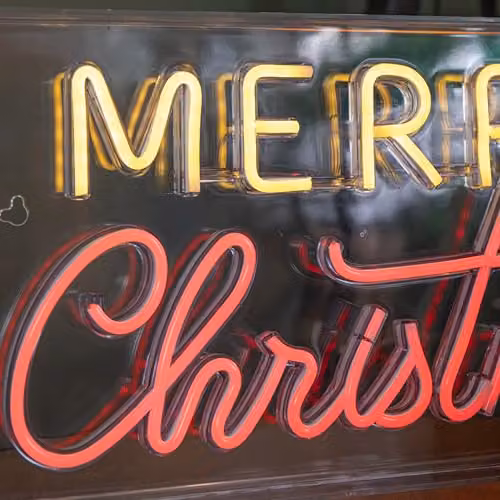 Samuel Alexander Merry Christmas Neon Flex Sign in Warm White and Red, 43cm – 2