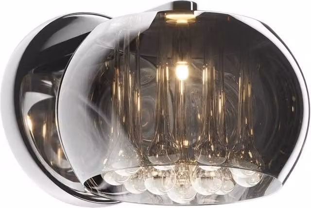 Zumaline Netlighting Crystal Wall Lamp in Chrome and Grey with Transparent Glass, 1 x G9 – 2