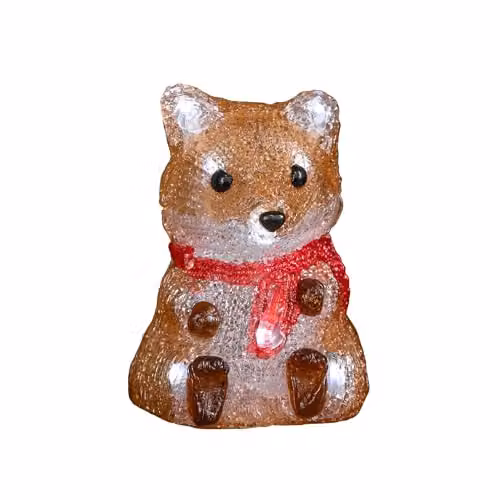 Samuel ALEXANDER Battery Operated Light Up Christmas Ice Fox in White and Multicolour, Height: 14 cm – 4