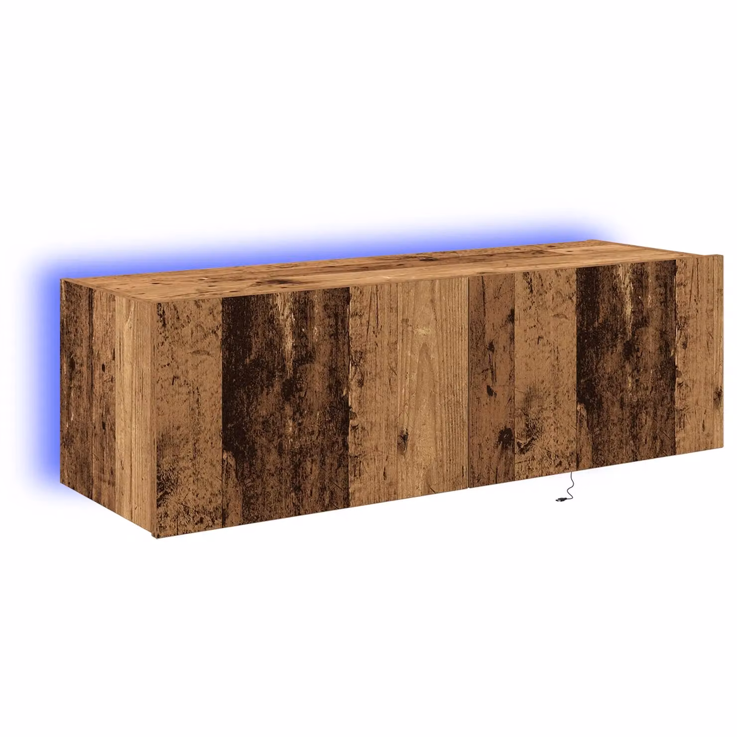 Berkfield Home Wall Mounted TV Cabinet with Integrated LED Lights in Brown Old Wood, W/D/H: 100 x 35 x 31 cm – 2