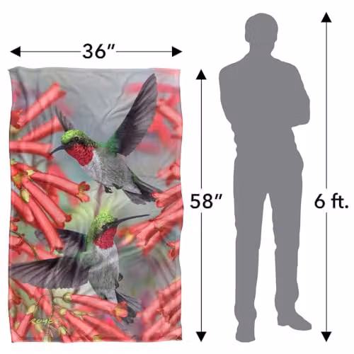 JQ Licensing Royce Mcclure Hummingbirds Silky Touch Super Soft Floral Throw Blanket, Multicolour, W/D/H: 91 x 147 cm – 4