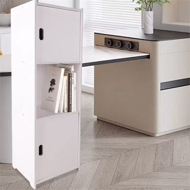 Nordara White Waterproof Freestanding Bathroom Storage Cabinet with Hinged Doors and Internal Shelves, W: 90 cm, H: 65 cm – 1