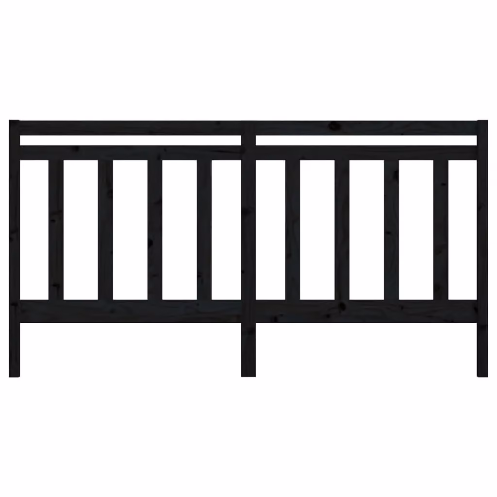 Berkfield Home Black Rustic Solid Pine Wood Bed Headboard W: 206 cm, D: 4 cm, H: 100 cm – 3