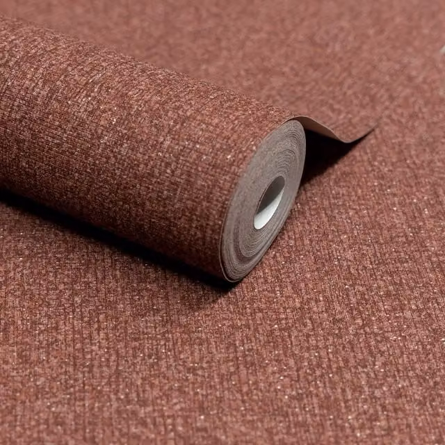 Grandeco Boutique Monroy Semi Plain Embossed Modern Wallpaper in Red