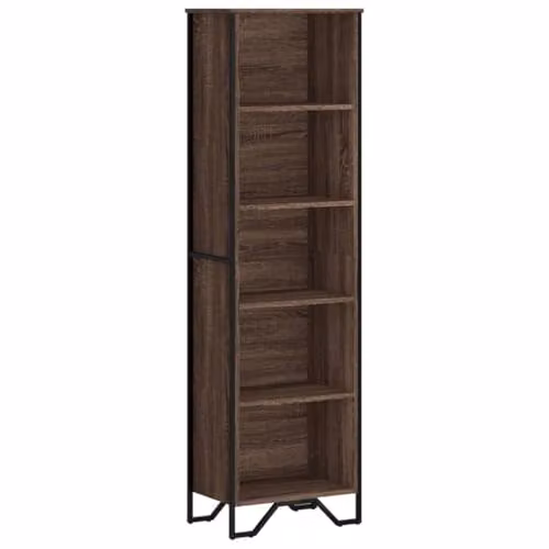 vidaXL Modern Brown Oak Bookcase in Engineered Wood, W: 50 cm, D: 31 cm, H: 169 cm
