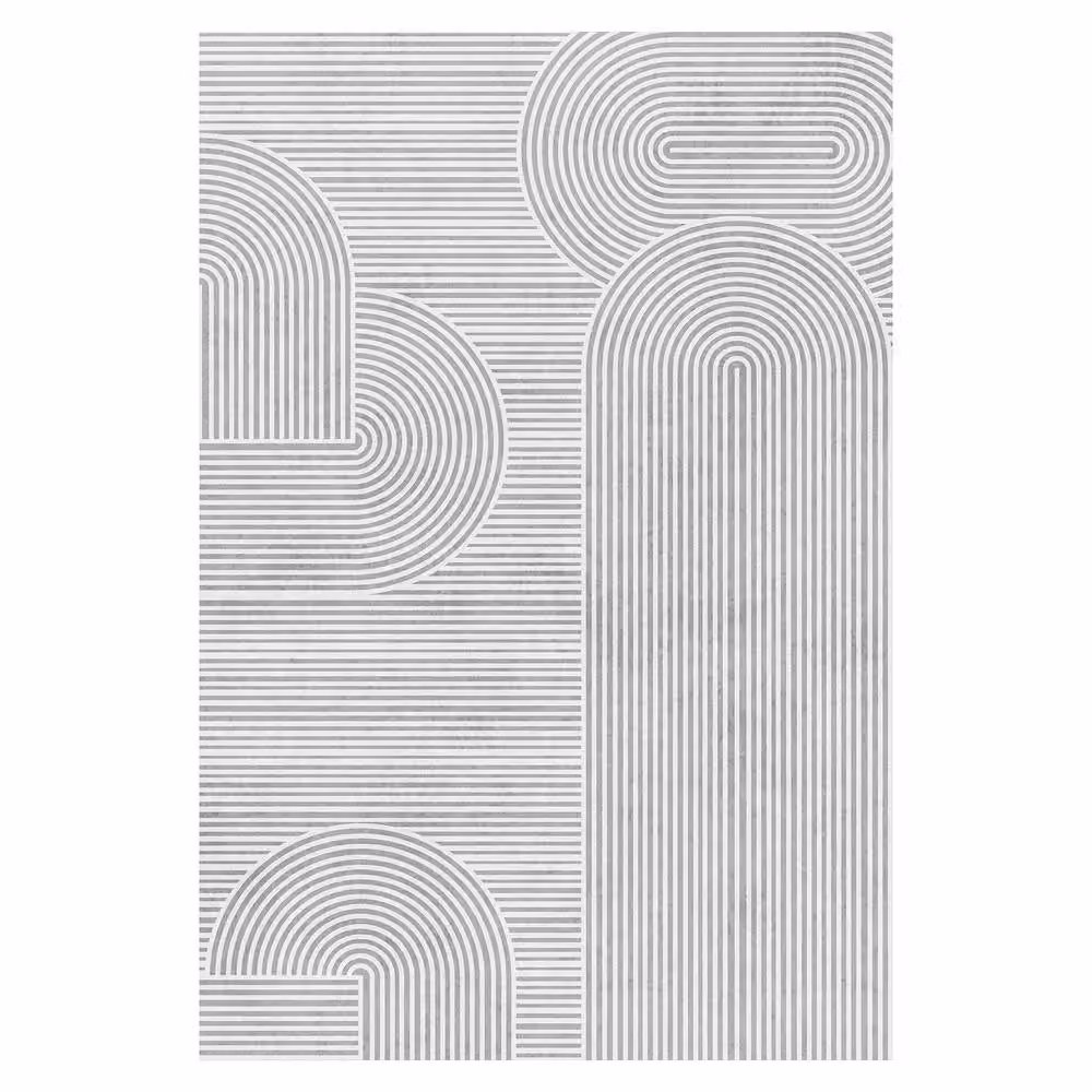 MCC Direct Modern Abstract Rectangular Microfibre Rug in Grey, W/D/H: 160 x 230 cm – 2