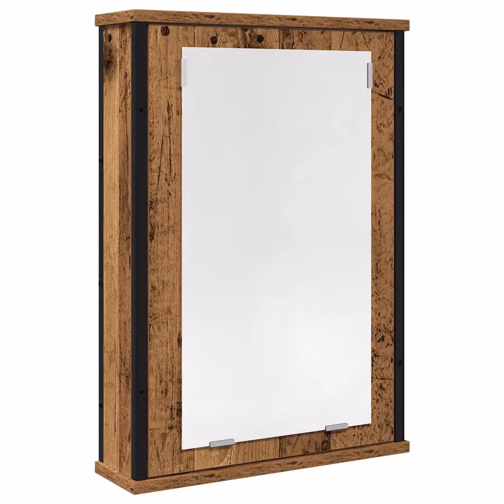 Berkfield Home Rustic Brown Bathroom Mirror Cabinet, W/D/H: 42 x 12 x 60 cm – 2