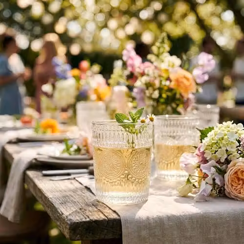Argon Tableware Amore Floral Glass Tumblers, Transparent, 300ml, Pack of 12 – 2