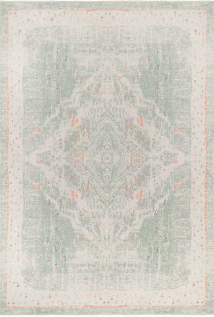 Kukoon Large Washable and Non-Slip Area Rug in Pale Green, W: 200 cm, L: 290 cm