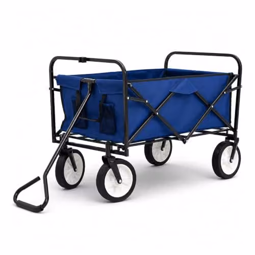 Oypla Heavy Duty Foldable Garden Trolley Cart in Blue and Black – 4