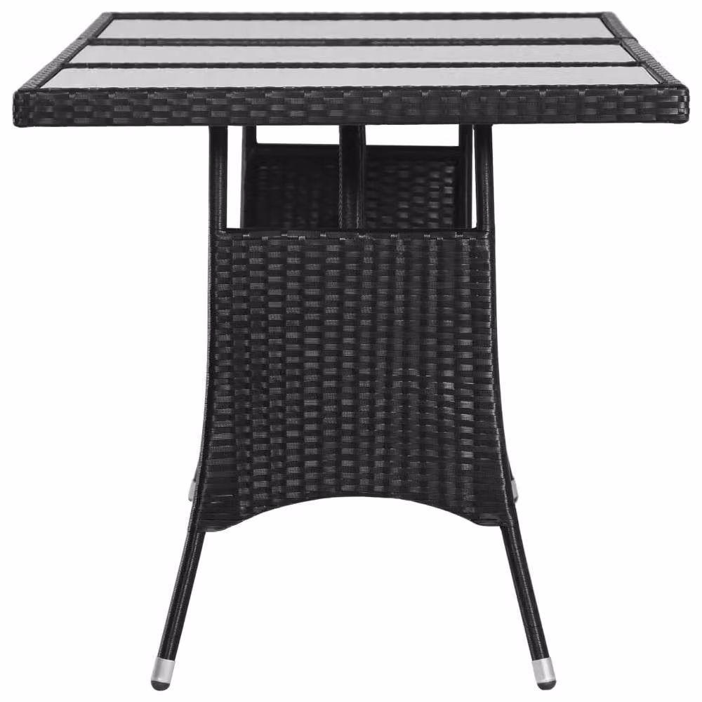 Berkfield Home Modern Black Poly Rattan Garden Table W/D/H: 170 x 80 x 74 cm – 2