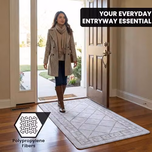 Smart Living Tribela Heavy Duty Non-Slip Hallway Runner Rug, Silver, W: 80 cm, L: 300 cm – 9