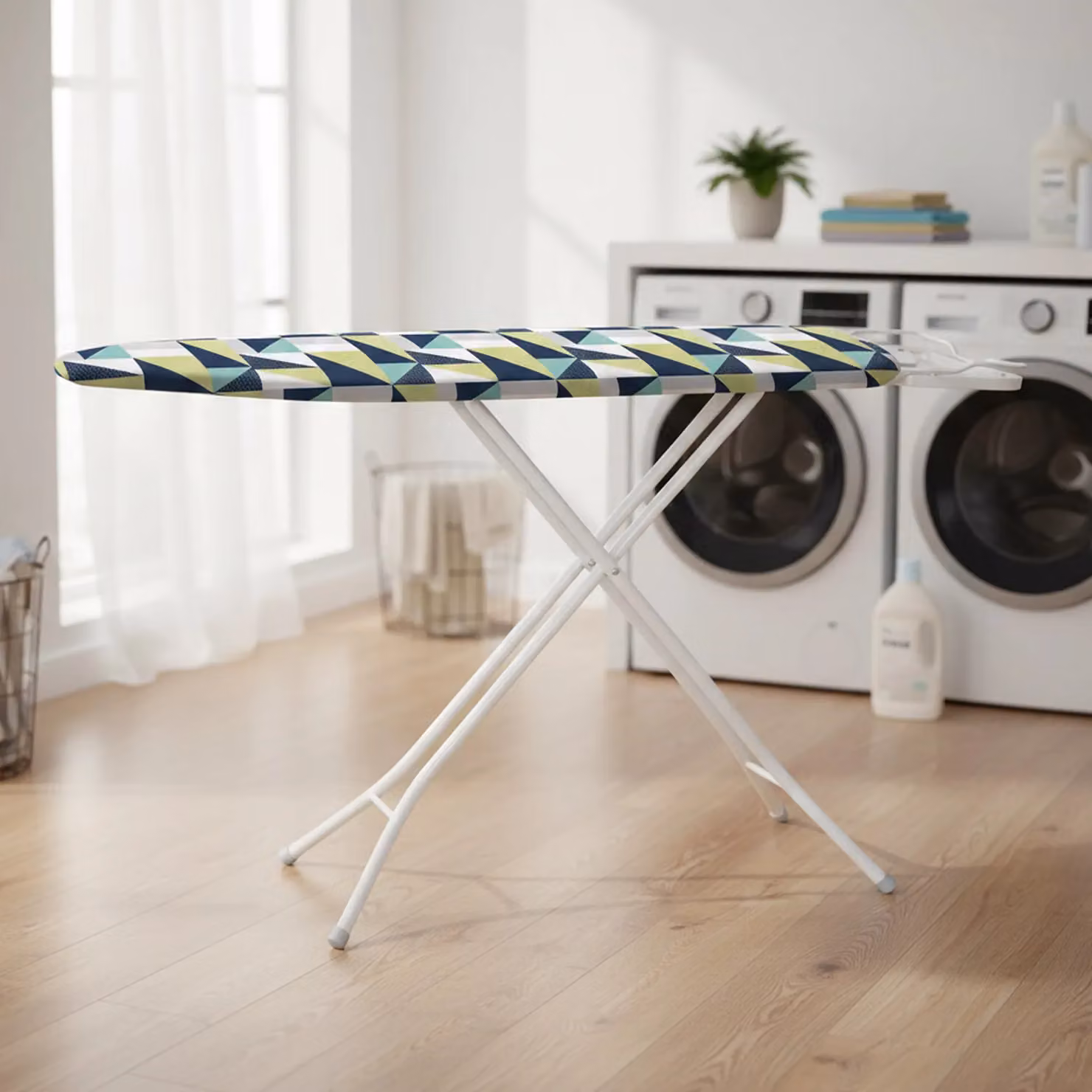 Royalford Green Foldable Ironing Board with Iron Rest and Adjustable Height – 2