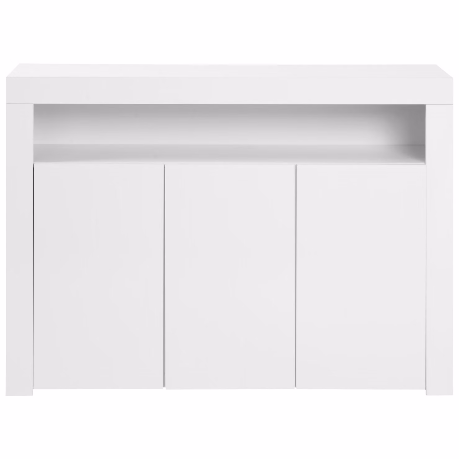 Aosom.UK Modern High Gloss 3-Door Sideboard Cabinet with LED Lights, White, W/D/H: 130 x 35 x 95 cm – 2