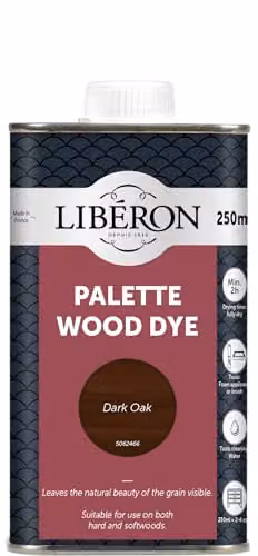 Liberon Palette Water Based Wood Dye in Dark Oak, Brown, 250ml – 1