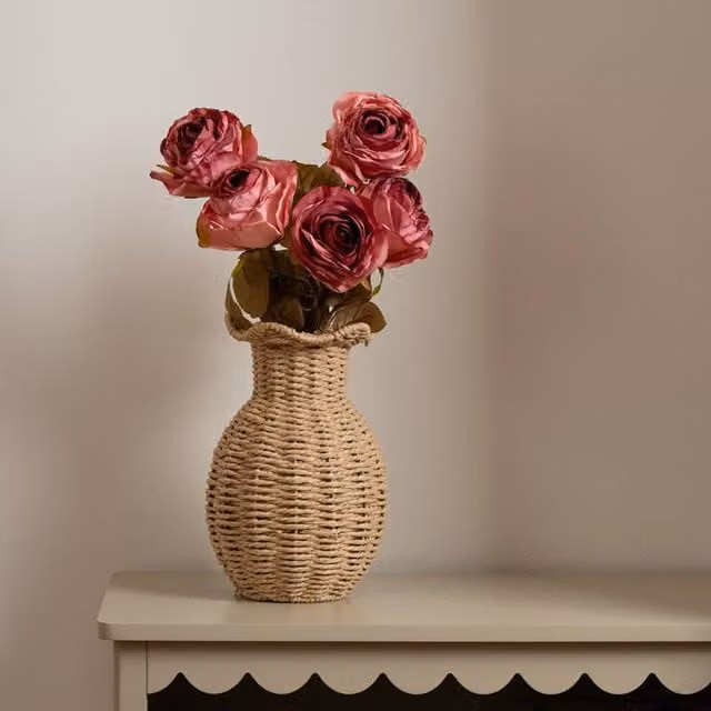 Scottish Everlastings Ltd Mauve Rose Stems, Pack of 6, Height: 67 cm