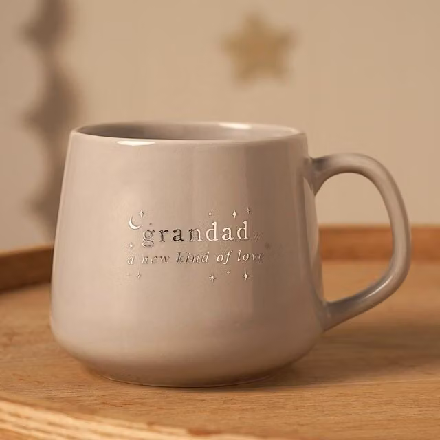 Bambino by Juliana Men's Grandad Ceramic Mug in Grey and Silver – 1