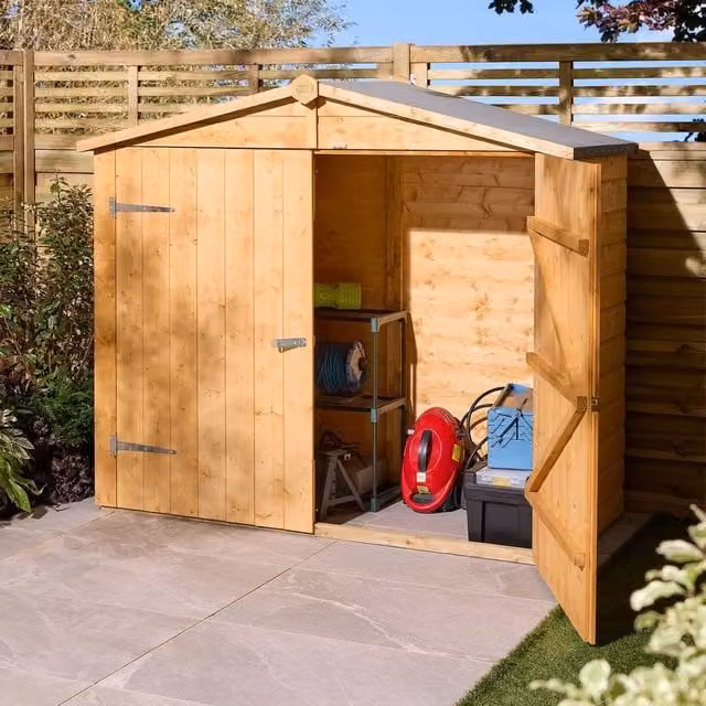 Rowlinsons Shiplap Apex Wallstore in Brown, W186.5 x D87 x H166 cm