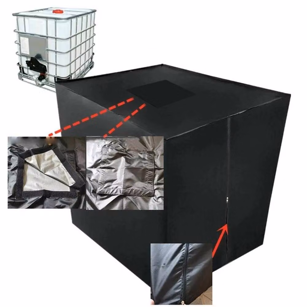 FLAVORA UV Resistant Protective Cover for 1000L, Black, W/D: 100 x 100 cm – 3
