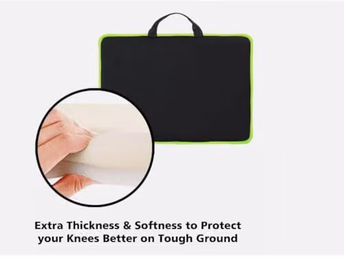 MantraRaj Memory Foam Knee Pad in Black, 4cm Thick, with Carry Handle and Ergonomic Shape – 2