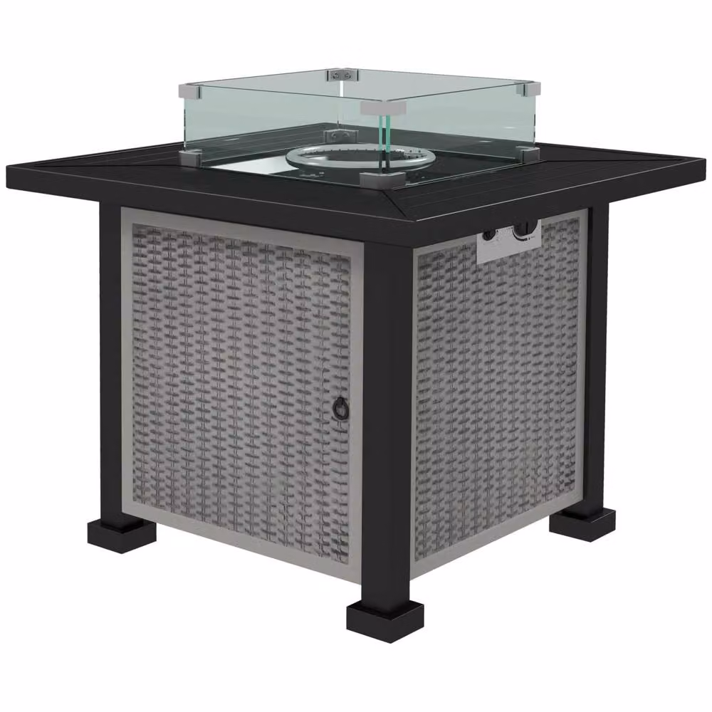 Wyld Haus Misana Talu Grey Square Gas Fire Pit Table W/D/H: 81 x 64 x 81 cm – 2