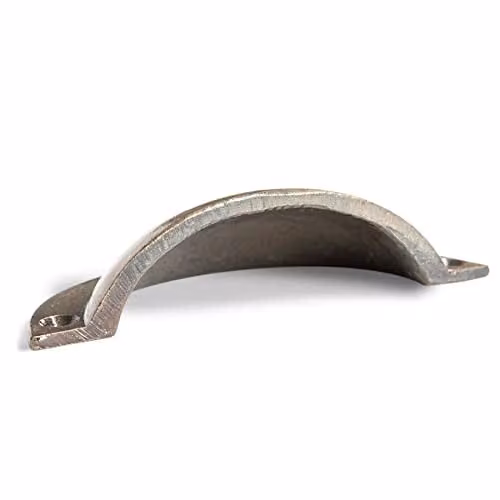 Hammer and Tongs Bow Curved Cabinet Drawer Pull in Brass, Pack of 10, W: 95 mm, H: 46 mm – 3