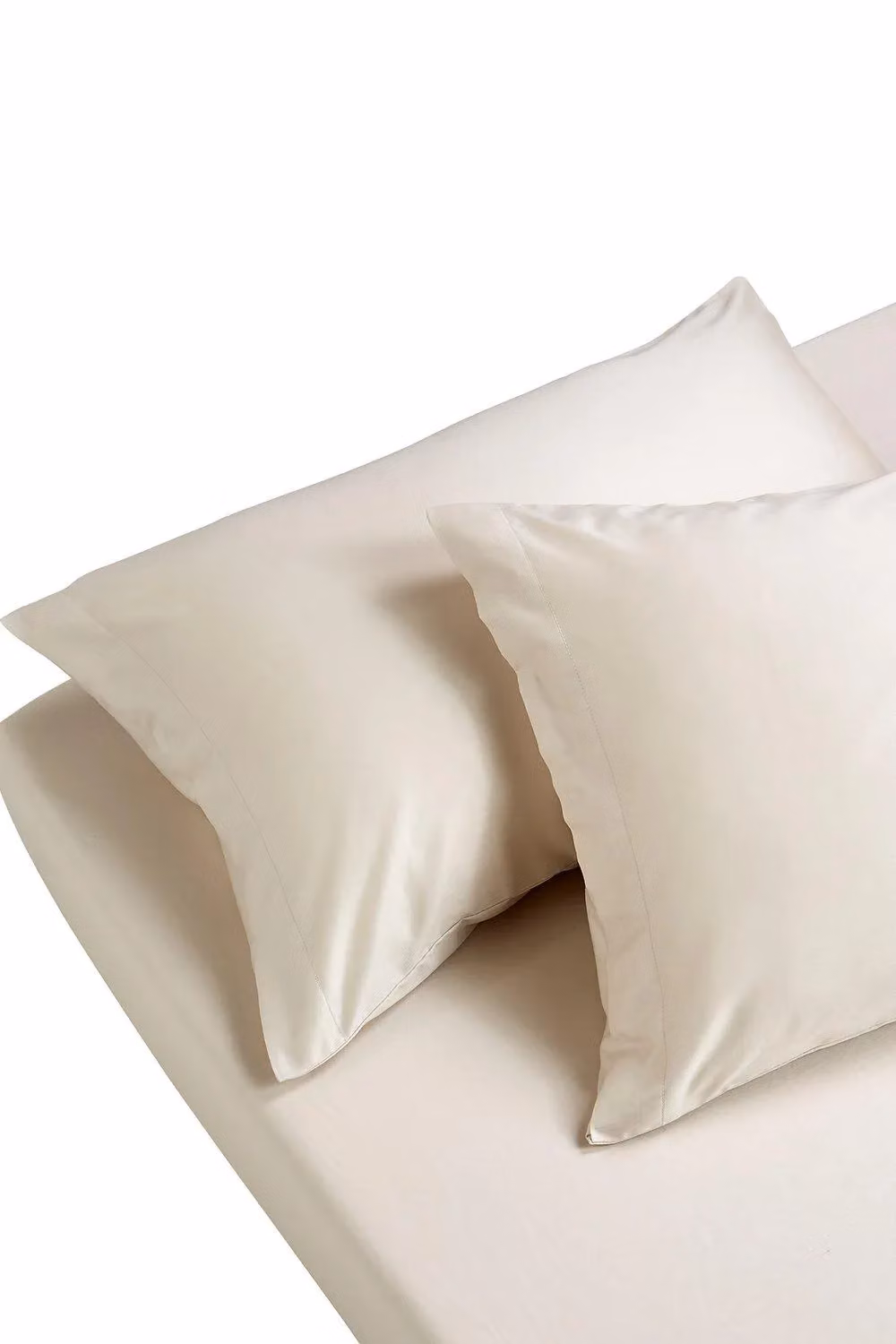 Christy 400TC Luxury Cotton Mako Sateen Plain Dye Fitted Sheet in Beige, W/D/H: 90 x 200 cm – 2