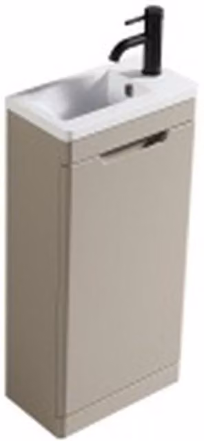 Bathroom Kingdom Acerra Soft Coffee Cloakroom Vanity Basin in Taupe, Width: 40 cm