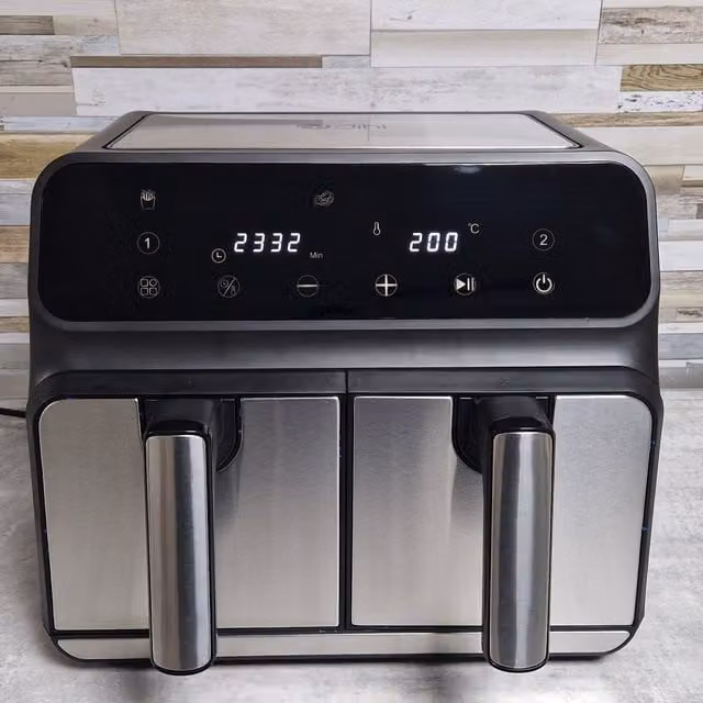 DIHL Dual Zone Rapid Air Fryer with Digital Display, Black