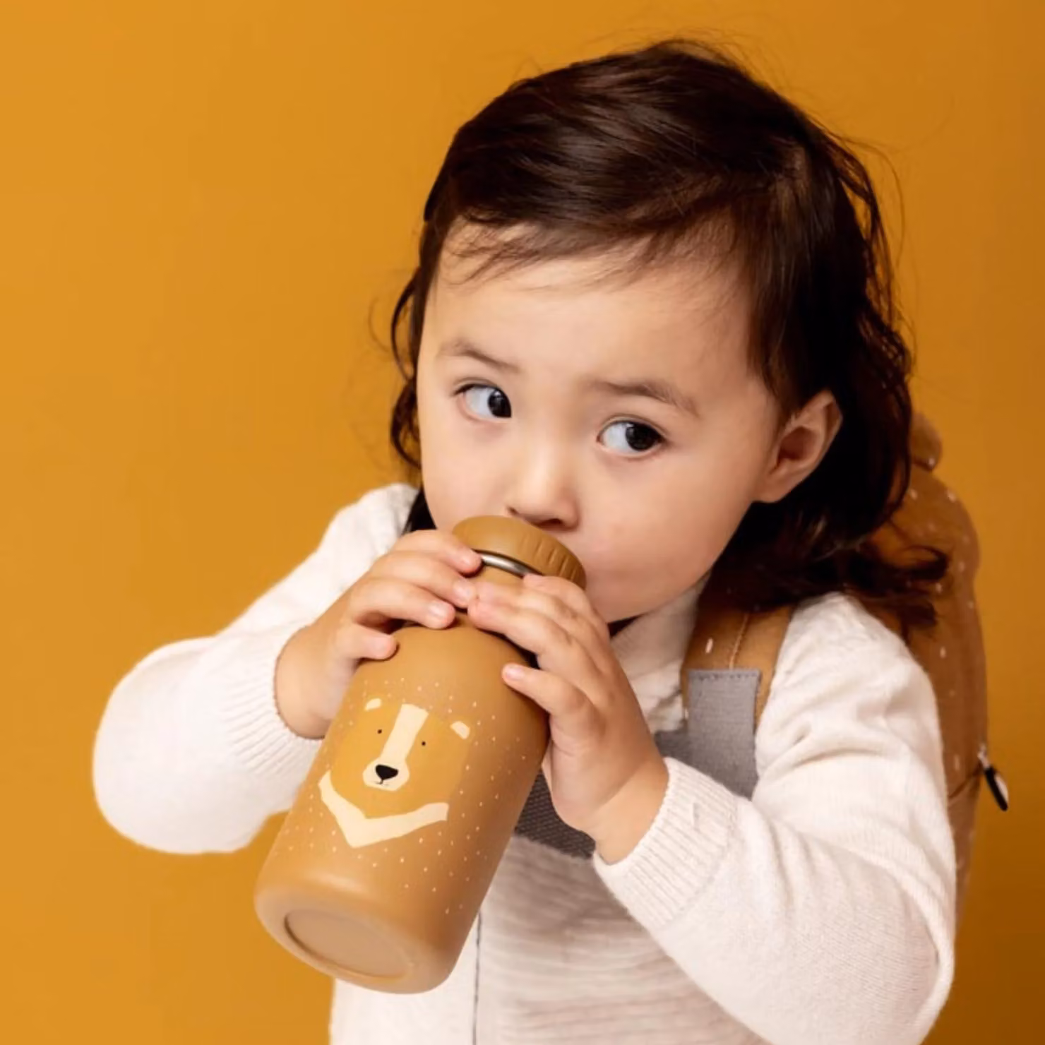 Trixie Mr. Bear Stainless Steel Childrens Straw Bottle, Brown, 350ml – 2