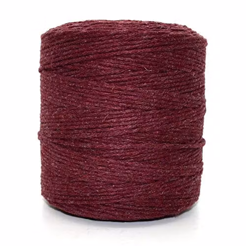 SolaDirect Maroon Macrame Cord, 300 m of 2 mm Thick Natural Cotton Thread Yarn for DIY Crafts and Home Decoration
