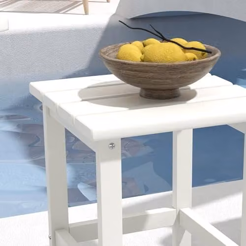 Outsunny Square Coffee Table and Garden Side Table in White – 4