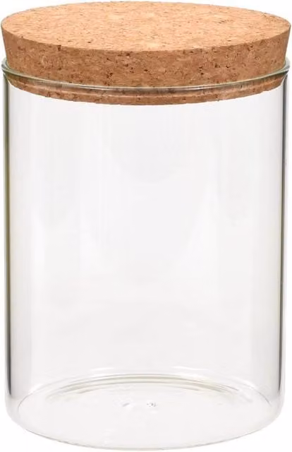 Berkfield Glass Storage Jars with Cork Lids, 6 x 650 ml, Clear