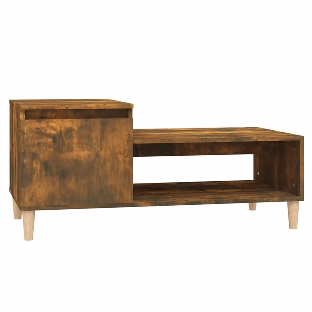 Berkfield Home Decorative Coffee Table in Smoked Oak Brown, W/D/H: 100 x 50 x 45 cm – 2