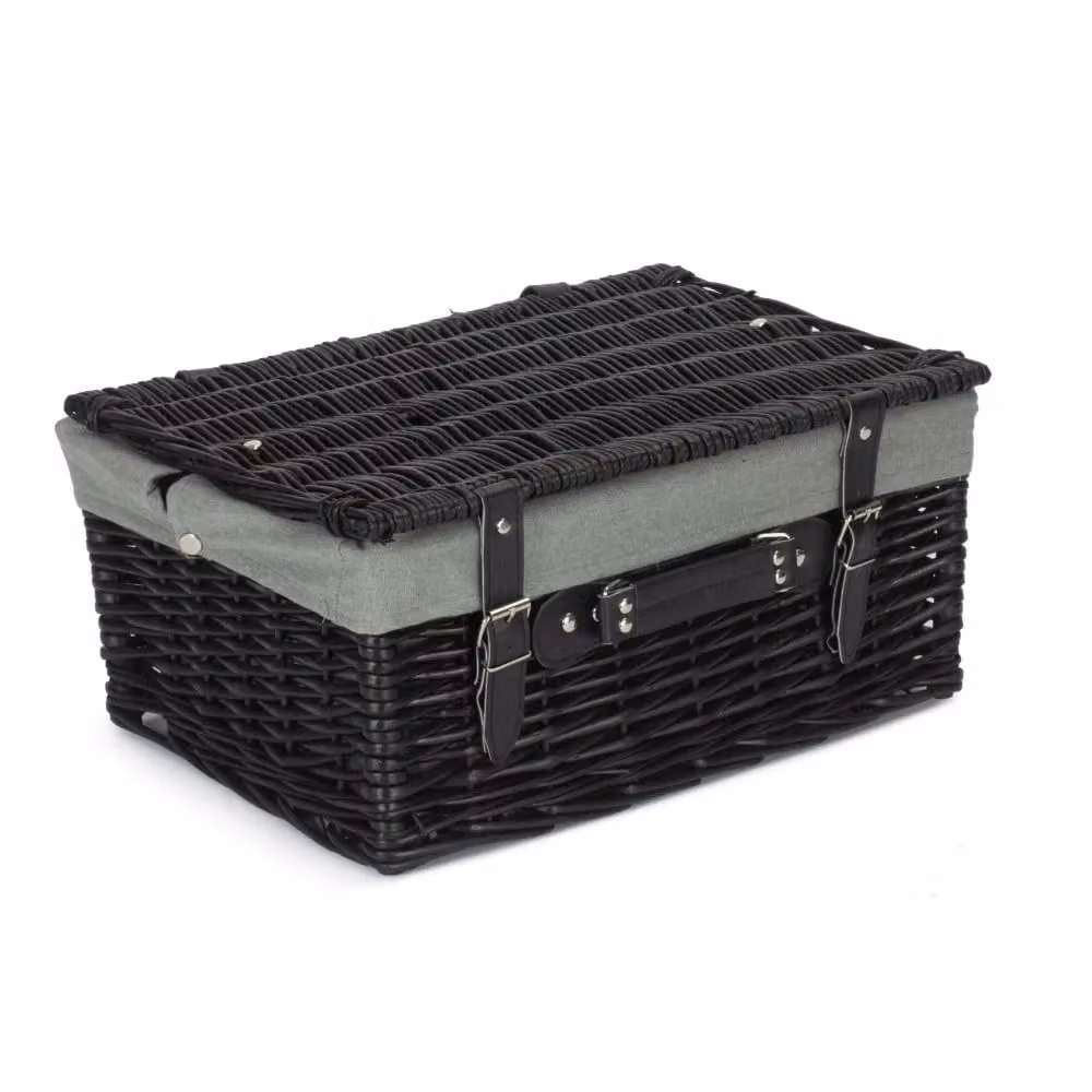 Red Hamper Black Willow Picnic Basket with Grey Lining – 2