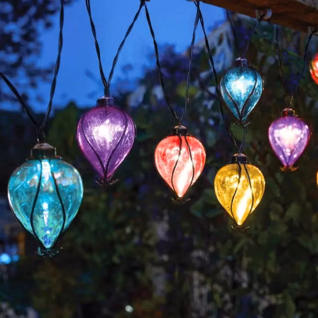 Marco Paul Solar Rainbow Balloon String Lights, Multicolour, 4.7m