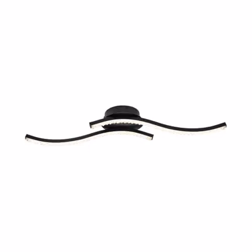 Cosylyte Kenworth Modern Wavy Beaded LED Ceiling Light, Matt Black, W: 54 cm, D: 12 cm, H: 8.5 cm